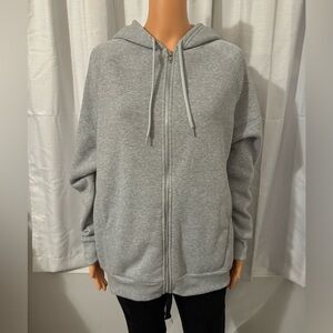 Great Ebb & Flow size M gray full zip hooded sweatshirt pockets new
